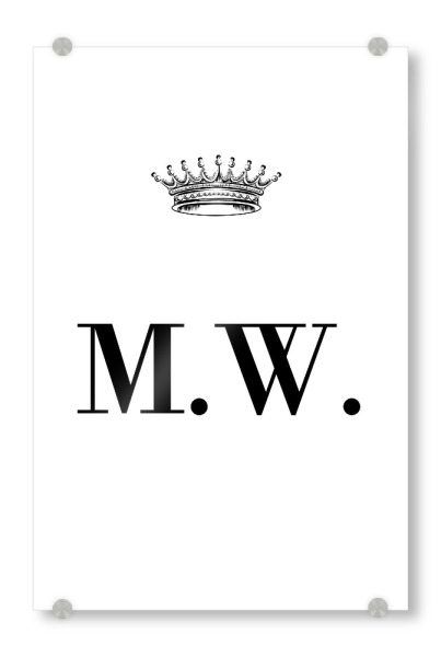 Acrylglasbild "Queen MW" artboxONE - Schwarzweiß,Buchstaben