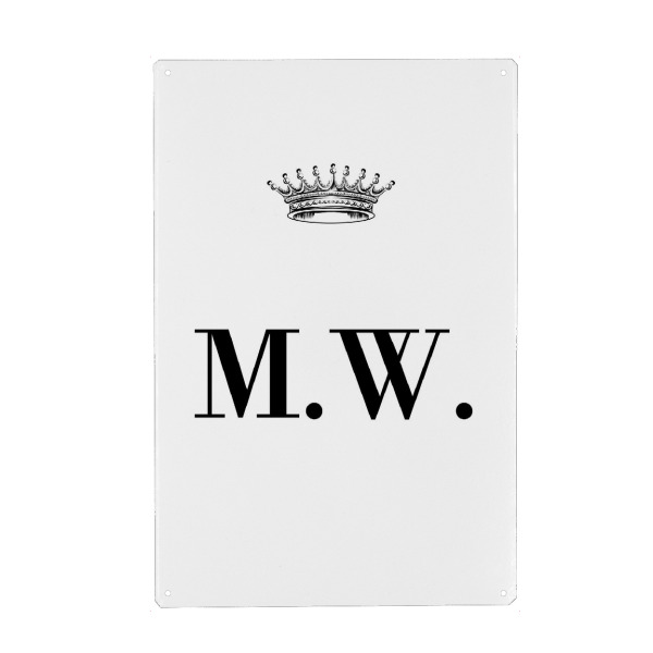 Metall Poster "Queen MW" artboxONE - Schwarzweiß,Buchstaben