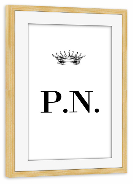 Poster mit Rahmen kiefer "Queen PN" artboxONE - Schwarzweiß,Buchstaben