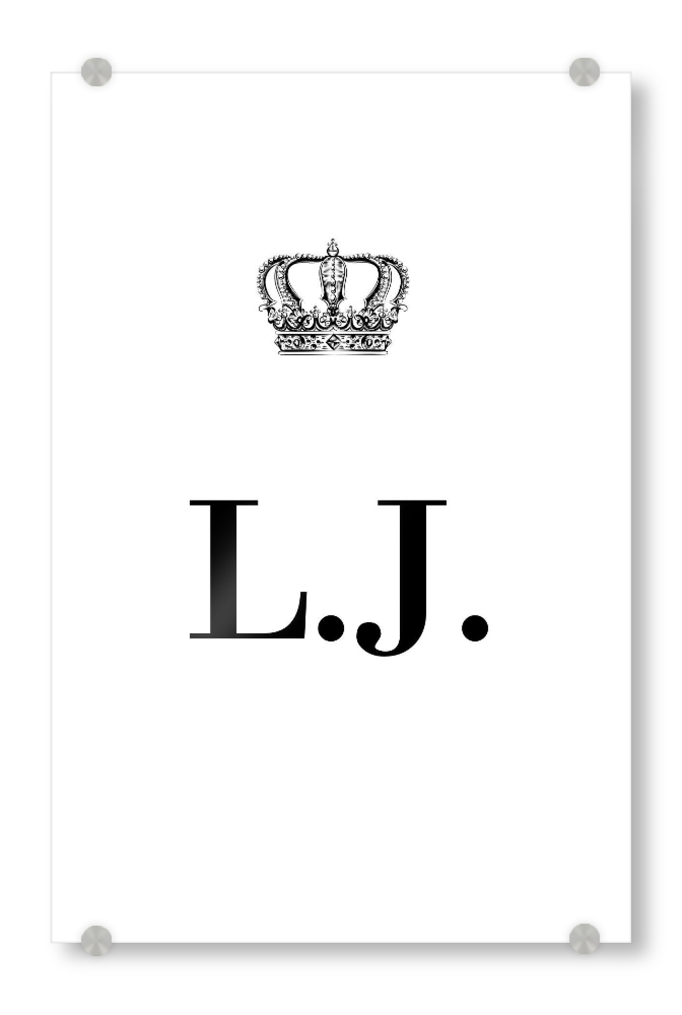 Acrylglasbild "King LJ" artboxONE - Schwarzweiß,Buchstaben