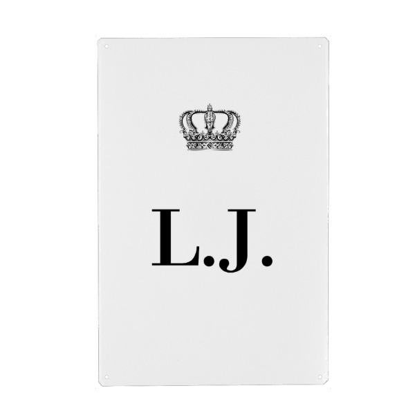 Metall Poster "King LJ" artboxONE - Schwarzweiß,Buchstaben