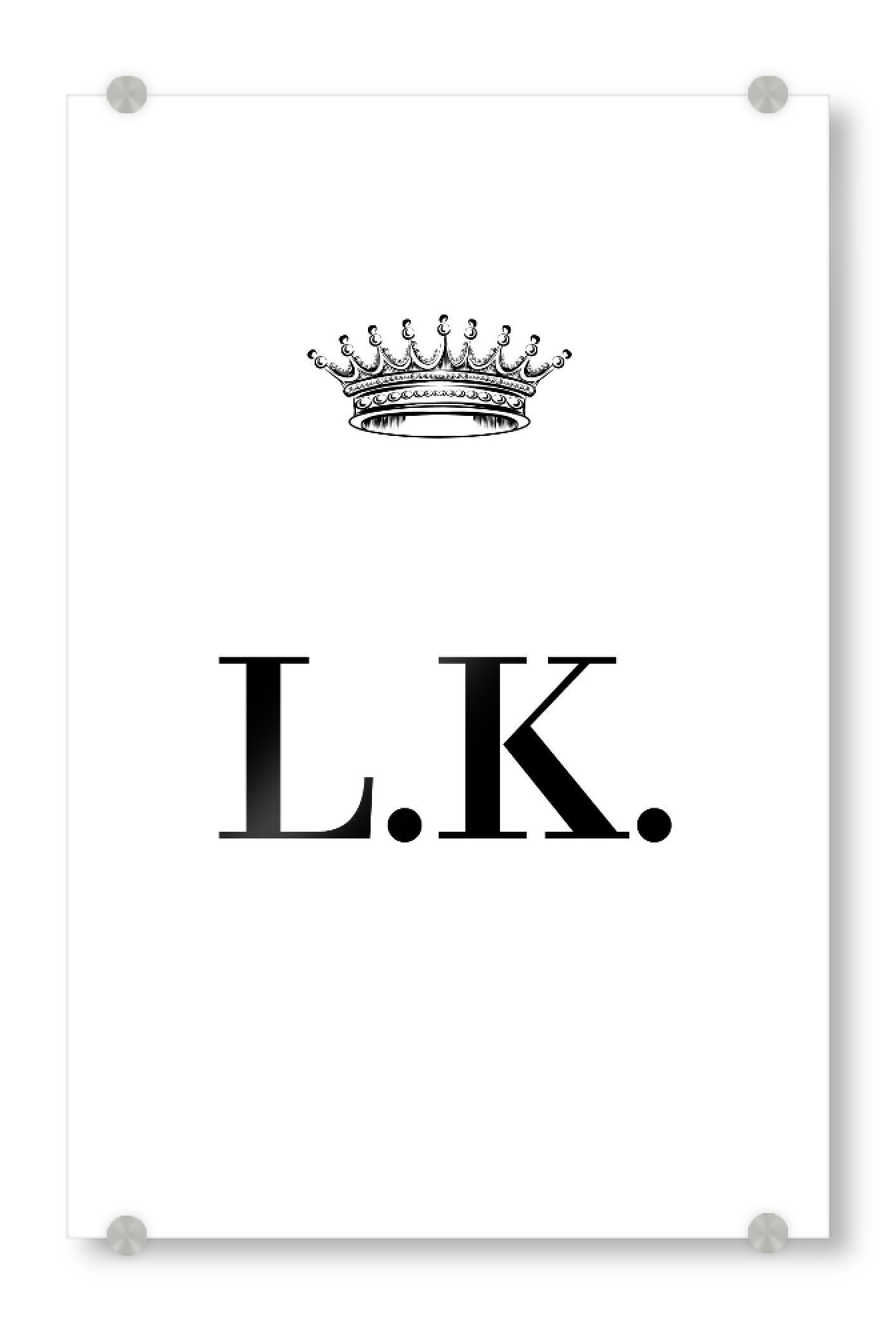 Acrylglasbild "Queen LK" artboxONE - Schwarzweiß,Buchstaben
