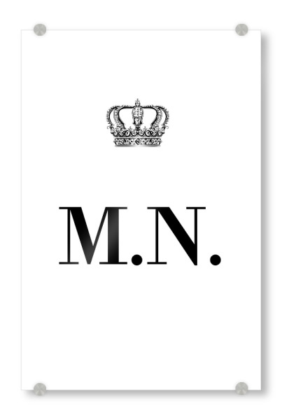 Acrylglasbild "King MN" artboxONE - Schwarzweiß,Buchstaben