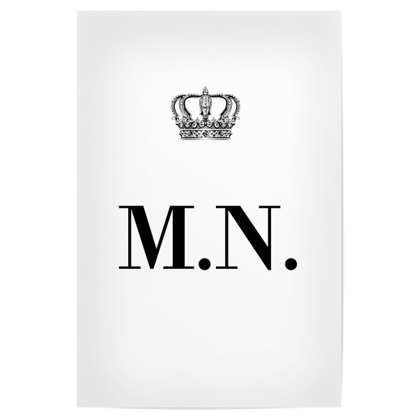 Poster 30x20 cm "King MN" artboxONE - Schwarzweiß,Buchstaben