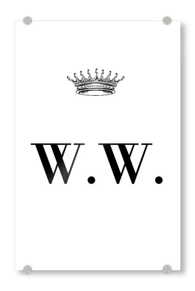 Acrylglasbild "Queen WW" artboxONE - Schwarzweiß,Buchstaben