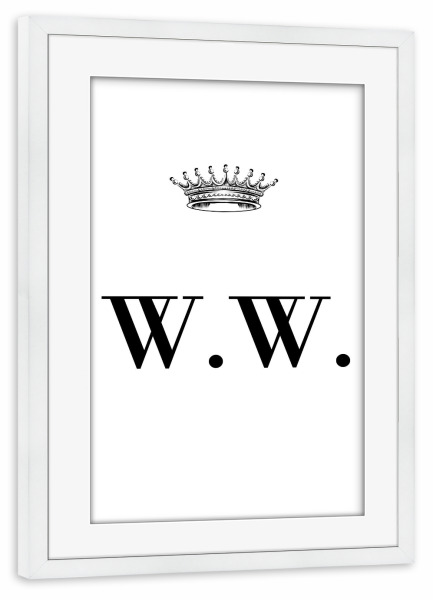 Poster mit Rahmen weiß "Queen WW" artboxONE - Schwarzweiß,Buchstaben