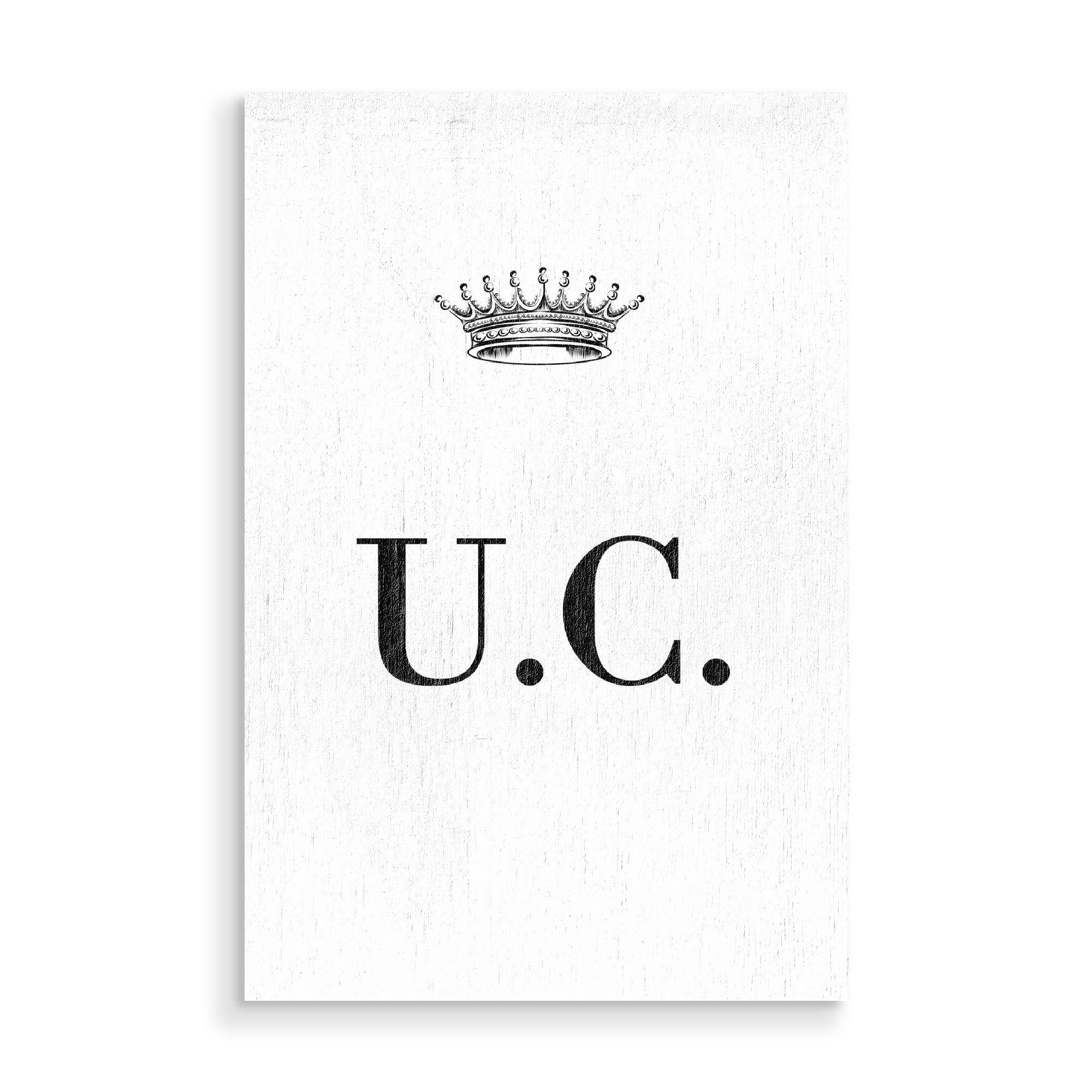 Holzbild "Queen UC" artboxONE - Schwarzweiß,Buchstaben