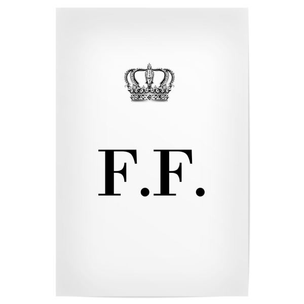 Poster 30x20 cm "King FF" artboxONE - Schwarzweiß,Buchstaben