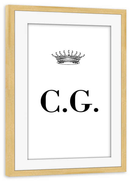 Poster mit Rahmen kiefer "Queen CG" artboxONE - Schwarzweiß,Buchstaben