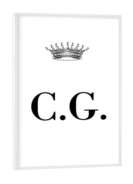 Poster mit weißem Rahmen "Queen CG" artboxONE - Schwarzweiß,Buchstaben