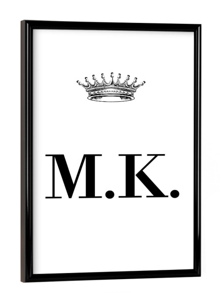Poster mit schwarzem Rahmen "Queen MK" artboxONE - Schwarzweiß,Buchstaben