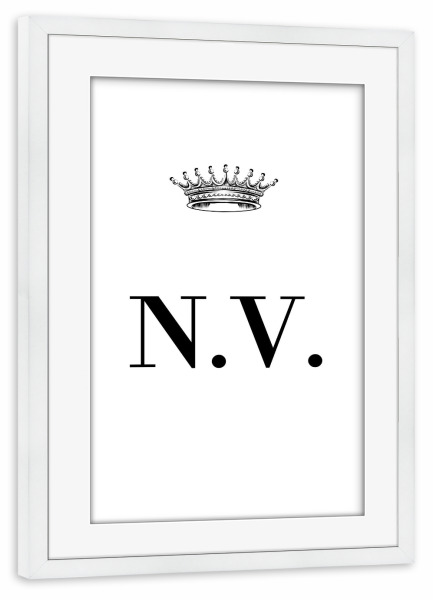 Poster mit Rahmen weiß "Queen NV" artboxONE - Schwarzweiß,Buchstaben