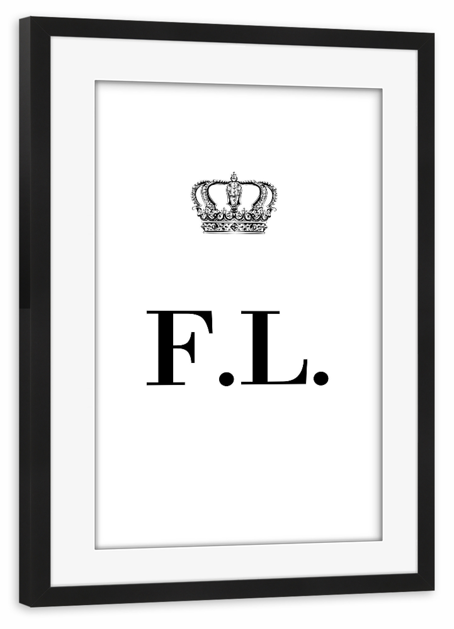 Poster mit Rahmen schwarz "King FL" artboxONE - Schwarzweiß,Buchstaben