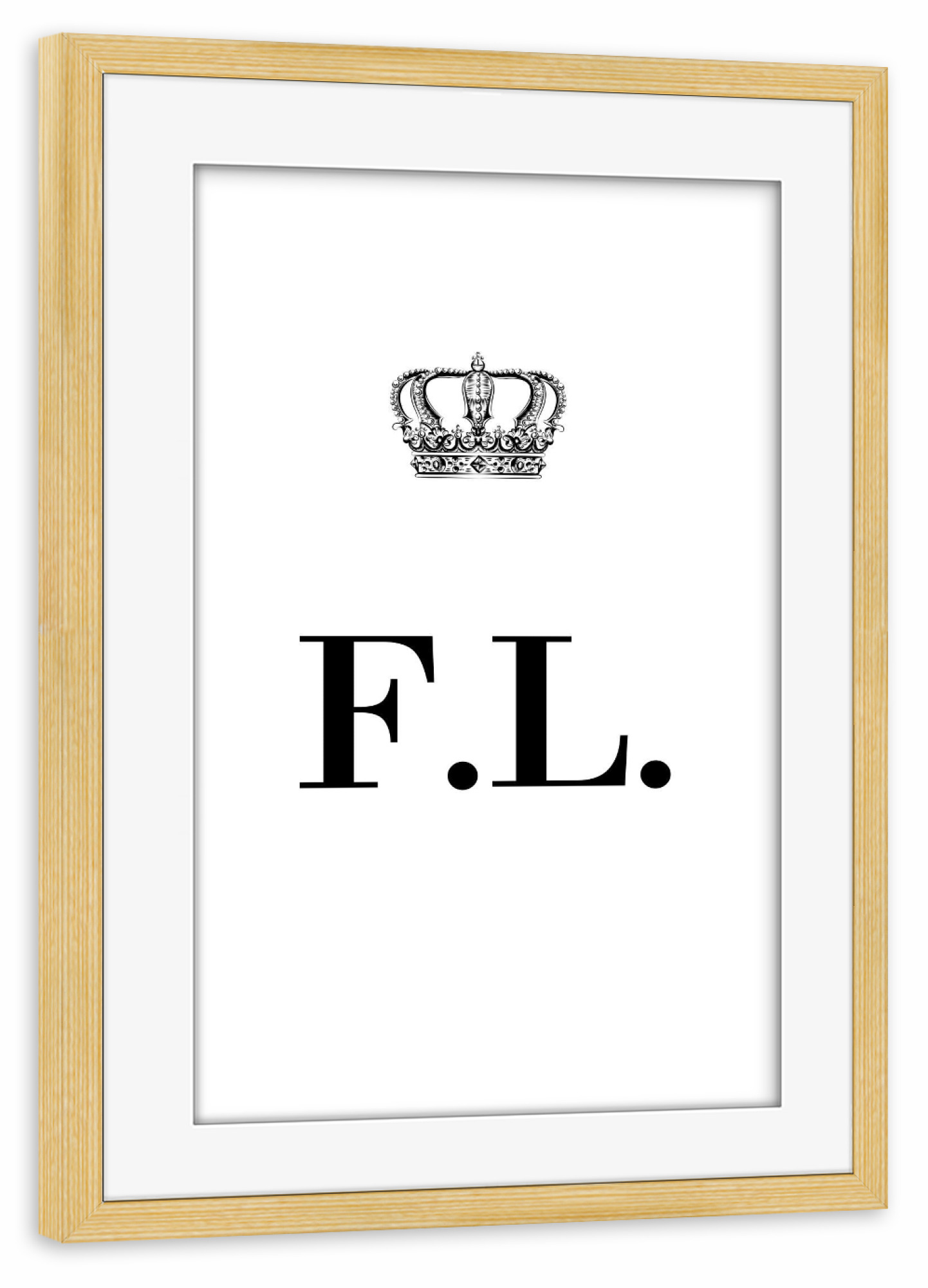 Poster mit Rahmen kiefer "King FL" artboxONE - Schwarzweiß,Buchstaben