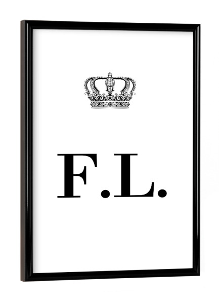 Poster mit schwarzem Rahmen "King FL" artboxONE - Schwarzweiß,Buchstaben