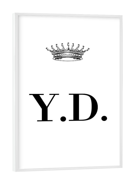 Poster mit weißem Rahmen "Queen YD" artboxONE - Schwarzweiß,Buchstaben