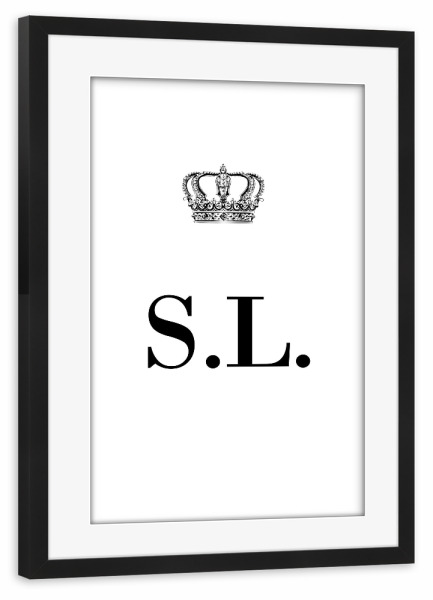 Poster mit Rahmen schwarz "King SL" artboxONE - Schwarzweiß,Buchstaben