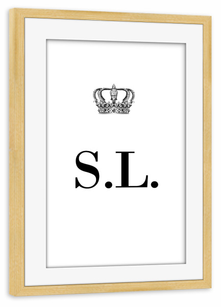 Poster mit Rahmen kiefer "King SL" artboxONE - Schwarzweiß,Buchstaben