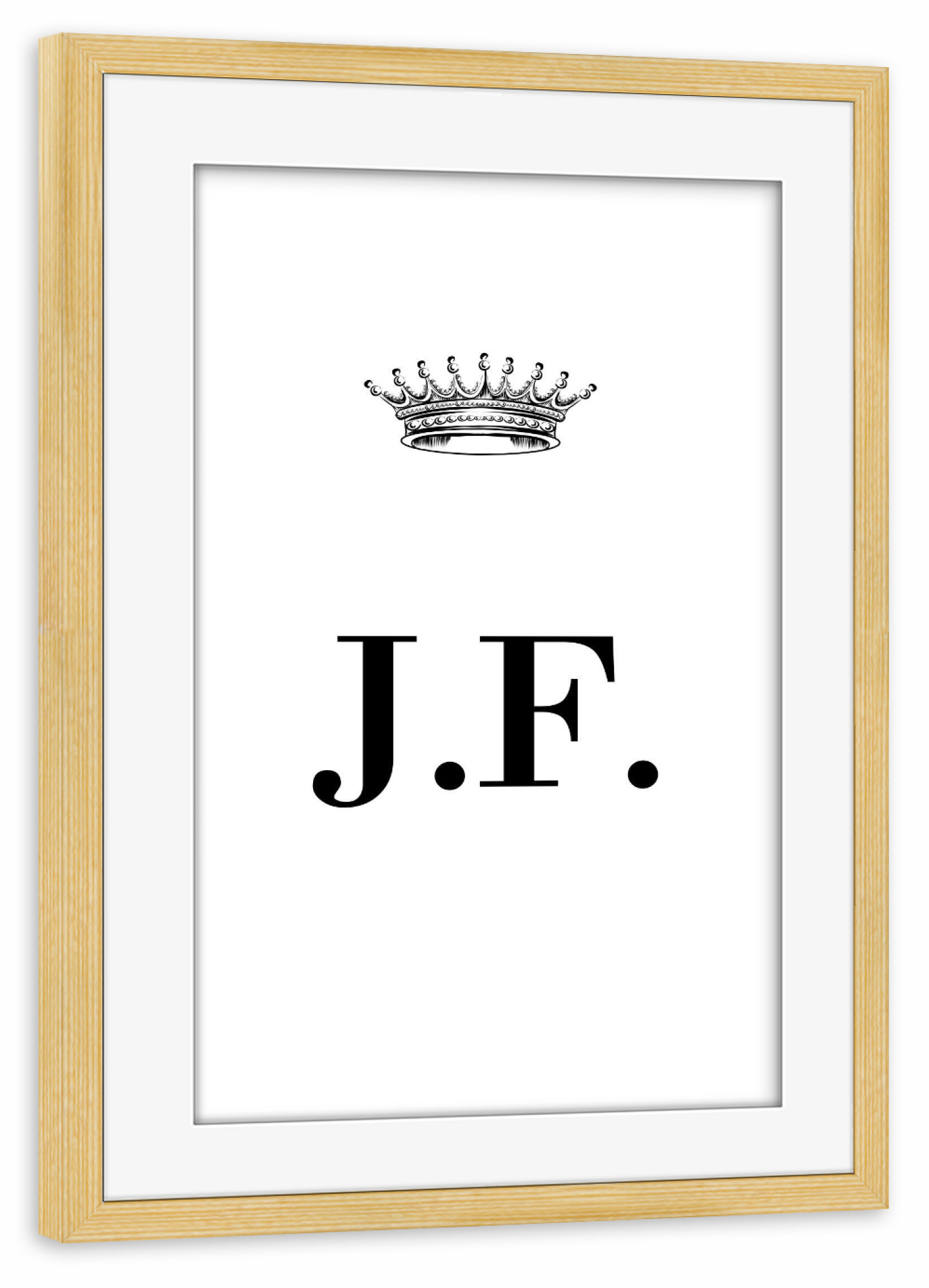 Poster mit Rahmen kiefer "Queen JF" artboxONE - Schwarzweiß,Buchstaben