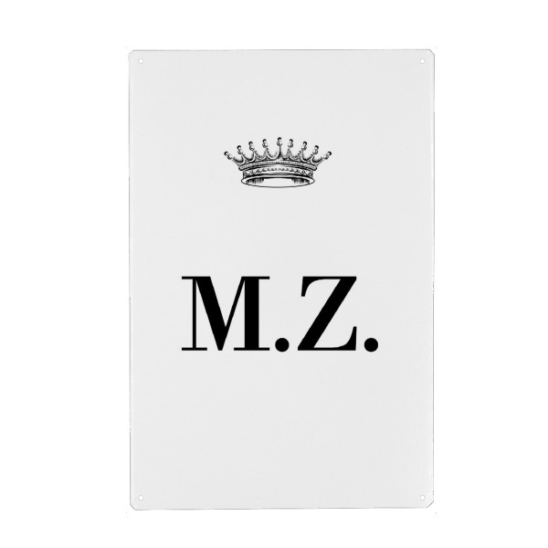 Metall Poster "Queen MZ" artboxONE - Schwarzweiß,Buchstaben