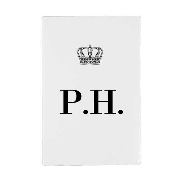 Metall Poster "King PH" artboxONE - Schwarzweiß,Buchstaben