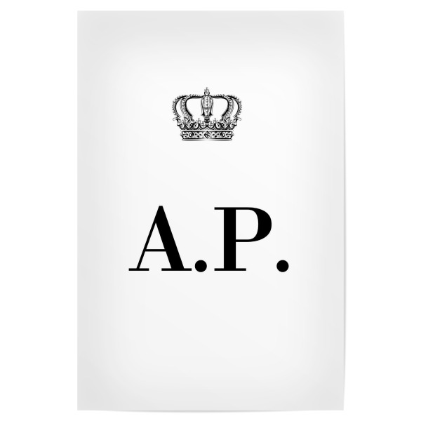 Poster 30x20 cm "King AP" artboxONE - Schwarzweiß,Buchstaben