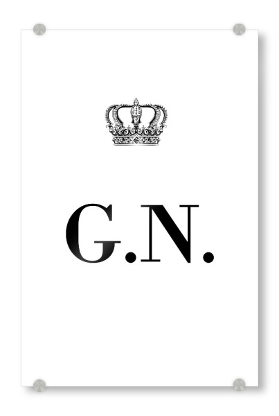 Acrylglasbild "King GN" artboxONE - Schwarzweiß,Buchstaben