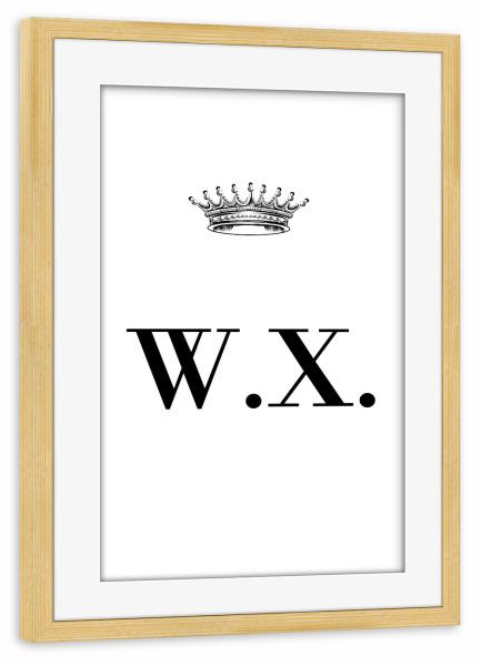 Poster mit Rahmen kiefer "Queen WX" artboxONE - Schwarzweiß,Buchstaben