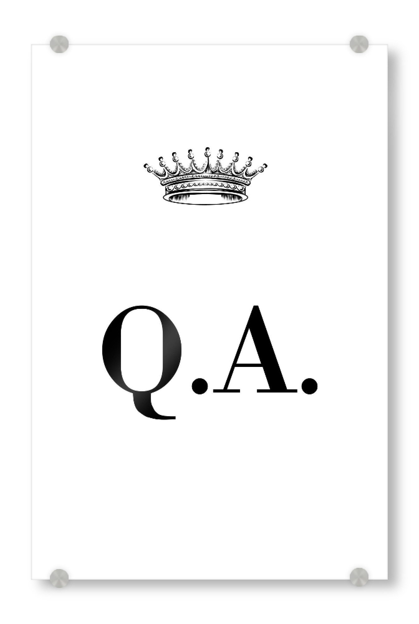 Acrylglasbild "Queen QA" artboxONE - Schwarzweiß,Buchstaben