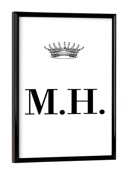 Poster mit schwarzem Rahmen "Queen MH" artboxONE - Schwarzweiß,Buchstaben
