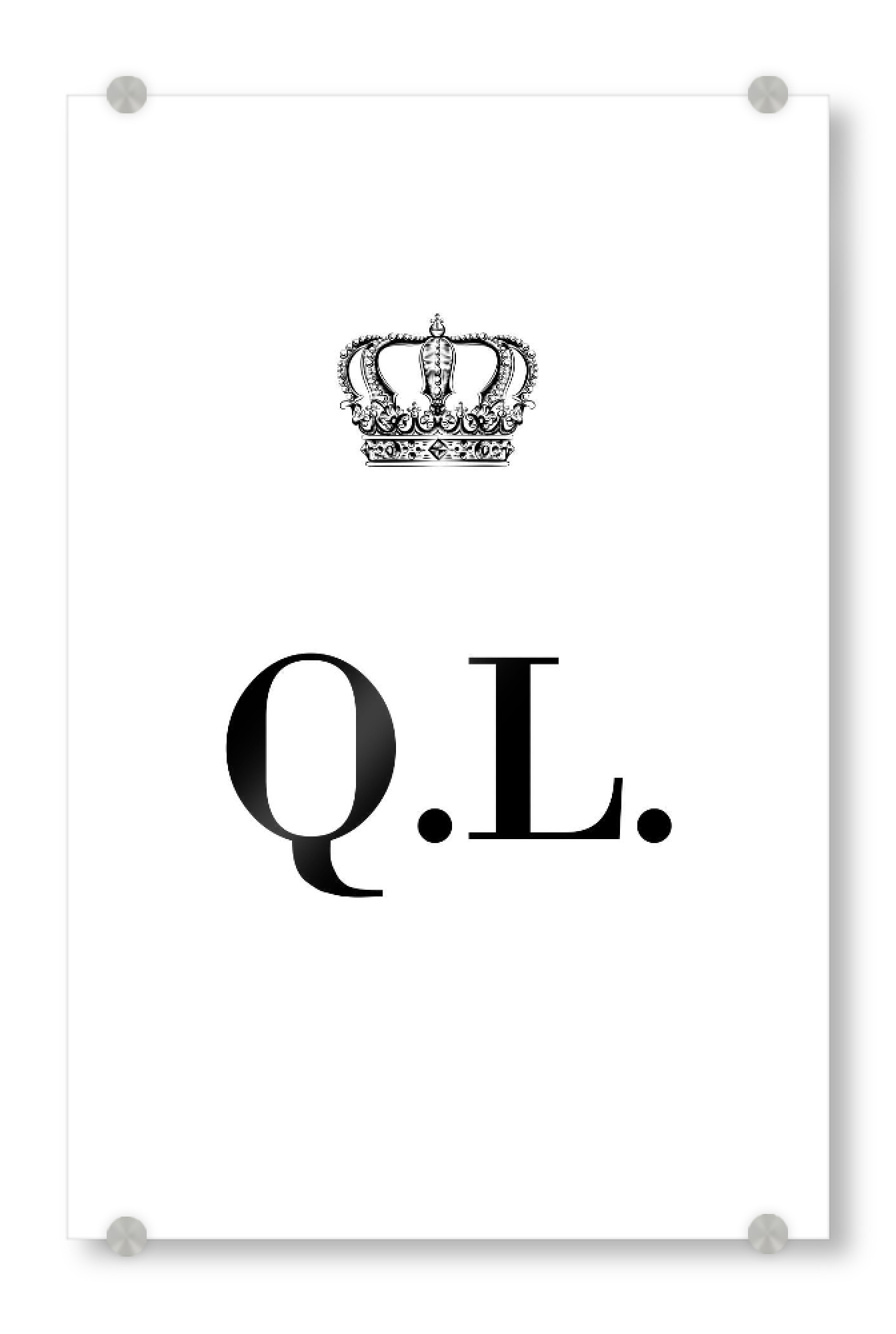 Acrylglasbild "King QL" artboxONE - Schwarzweiß,Buchstaben