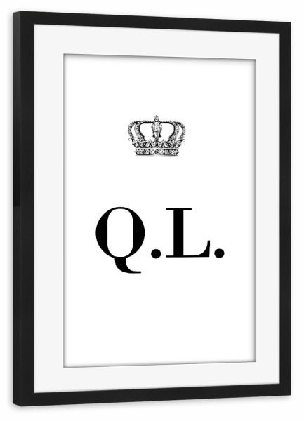 Poster mit Rahmen schwarz "King QL" artboxONE - Schwarzweiß,Buchstaben