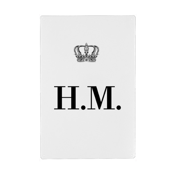 Metall Poster "King HM" artboxONE - Schwarzweiß,Buchstaben