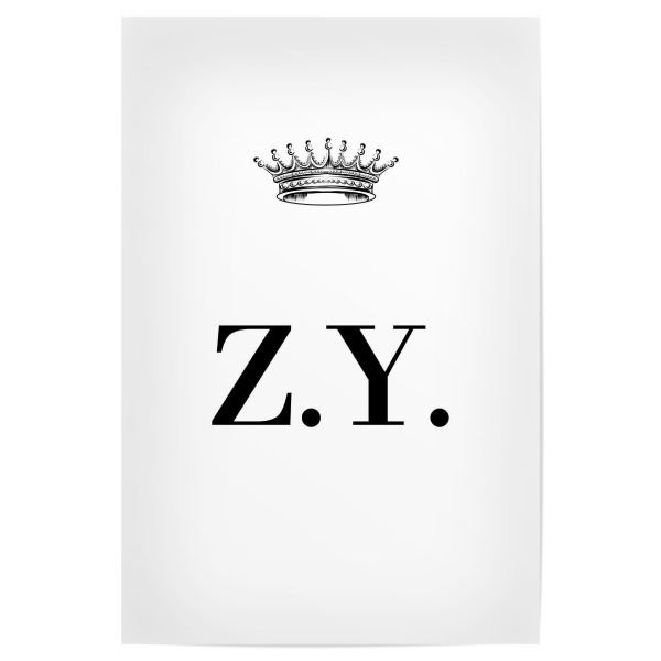 Poster 30x20 cm "Queen ZY" artboxONE - Schwarzweiß,Buchstaben