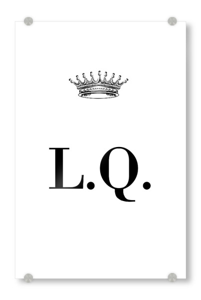 Acrylglasbild "Queen LQ" artboxONE - Schwarzweiß,Buchstaben