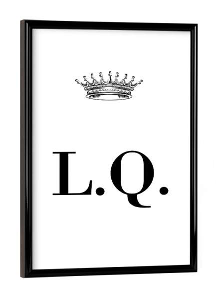 Poster mit schwarzem Rahmen "Queen LQ" artboxONE - Schwarzweiß,Buchstaben
