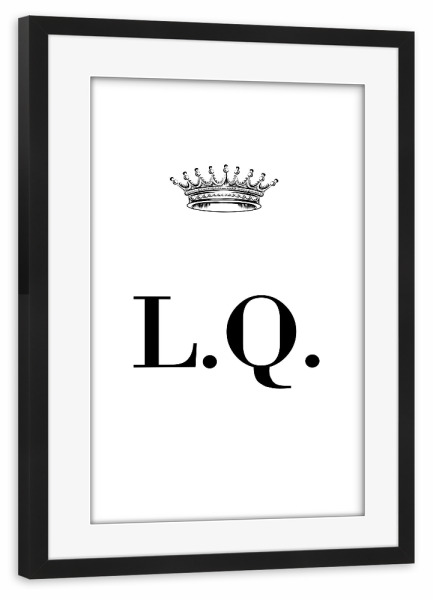 Poster mit Rahmen schwarz "Queen LQ" artboxONE - Schwarzweiß,Buchstaben