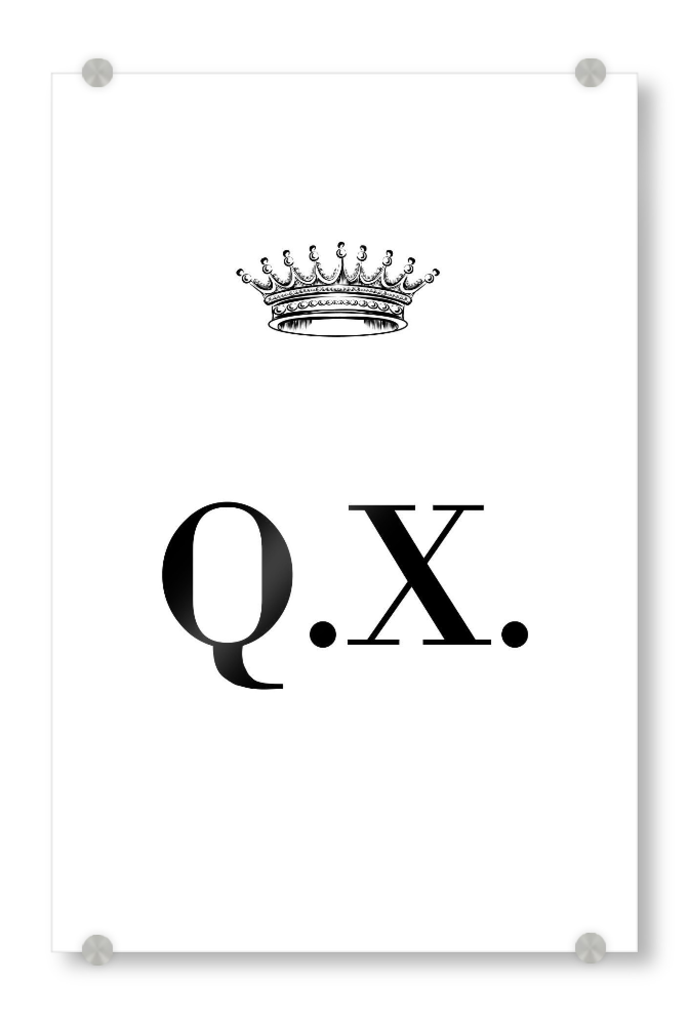 Acrylglasbild "Queen QX" artboxONE - Schwarzweiß,Buchstaben