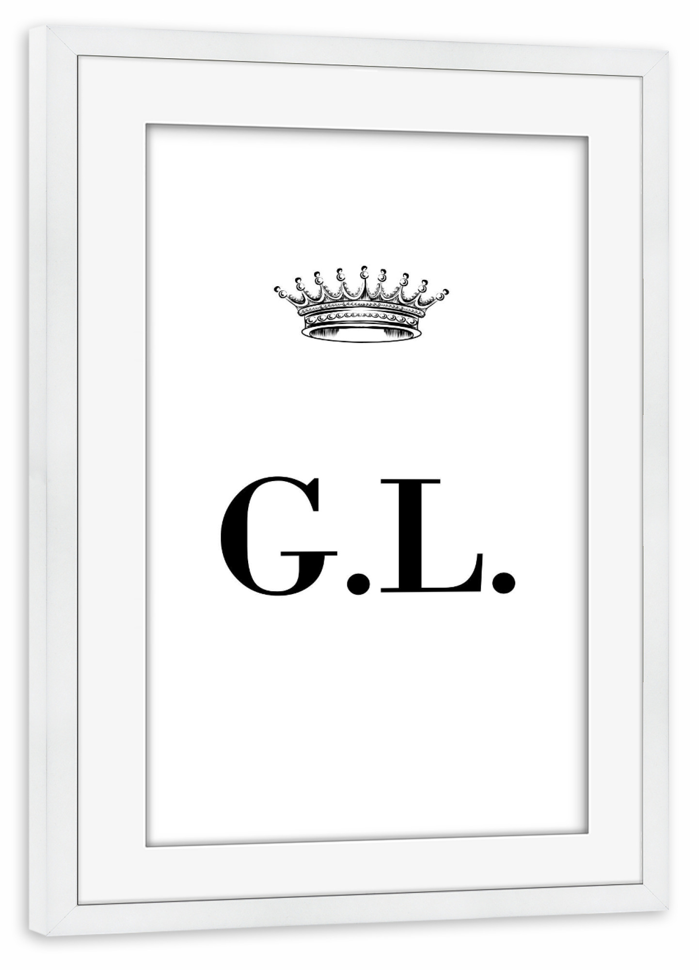 Poster mit Rahmen weiß "Queen GL" artboxONE - Schwarzweiß,Buchstaben
