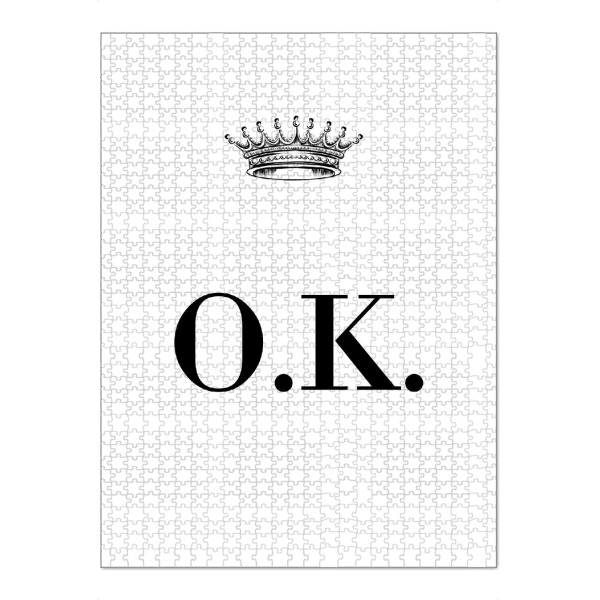 Puzzle Ravensburger "Queen OK" artboxONE - Schwarzweiß,Buchstaben