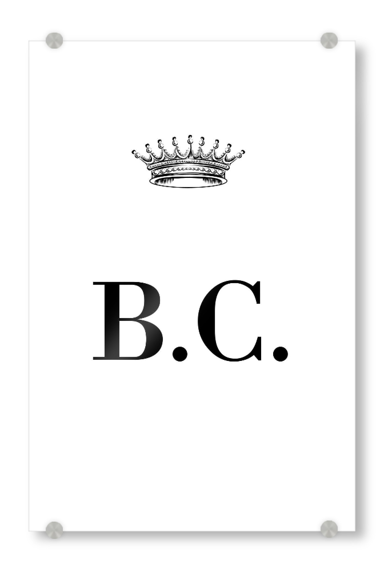 Acrylglasbild "Queen BC" artboxONE - Schwarzweiß,Buchstaben