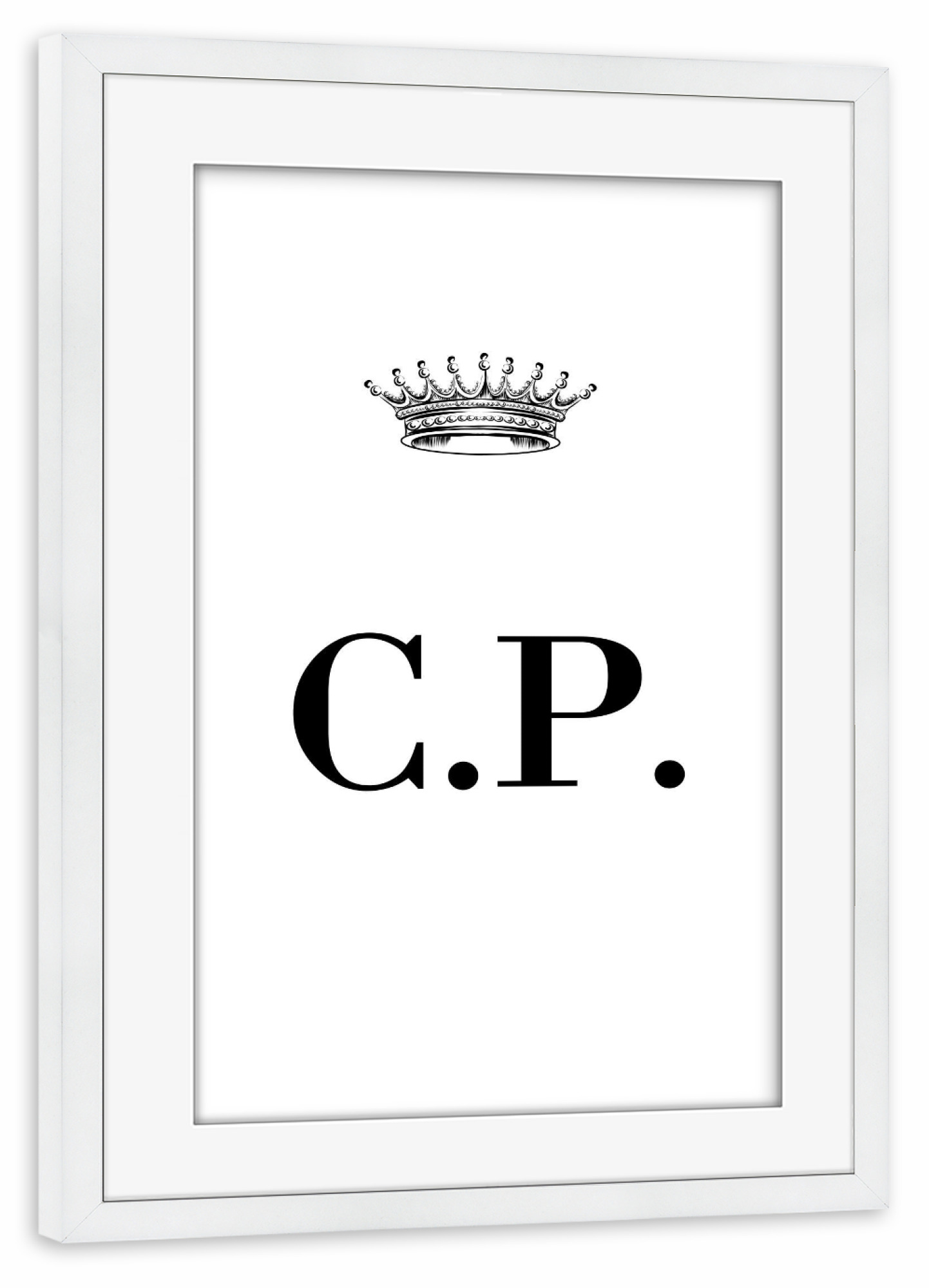 Poster mit Rahmen weiß "Queen CP" artboxONE - Schwarzweiß,Buchstaben