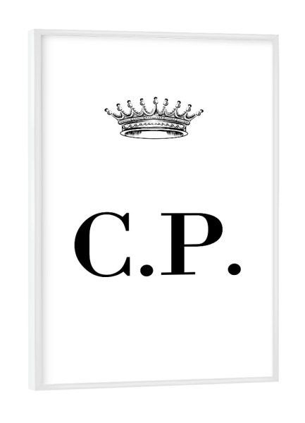 Poster mit weißem Rahmen "Queen CP" artboxONE - Schwarzweiß,Buchstaben