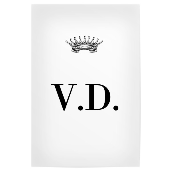 Poster 30x20 cm "Queen VD" artboxONE - Schwarzweiß,Buchstaben