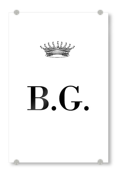 Acrylglasbild "Queen BG" artboxONE - Schwarzweiß,Buchstaben