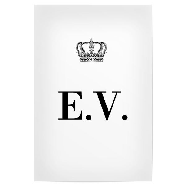Poster "King EV" artboxONE - Schwarzweiß,Buchstaben