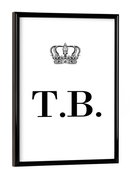 Poster mit schwarzem Rahmen "King TB" artboxONE - Schwarzweiß,Buchstaben
