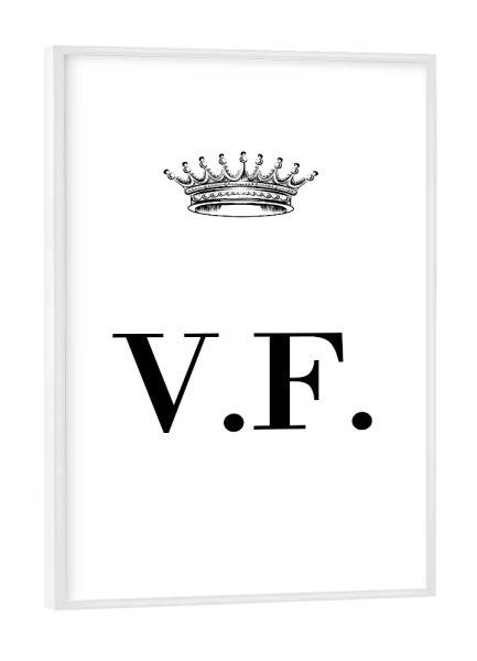 Poster mit weißem Rahmen "Queen VF" artboxONE - Schwarzweiß,Buchstaben