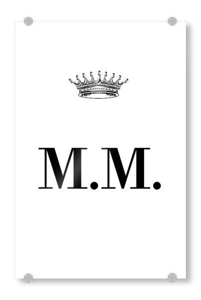 Acrylglasbild "Queen MM" artboxONE - Schwarzweiß,Buchstaben