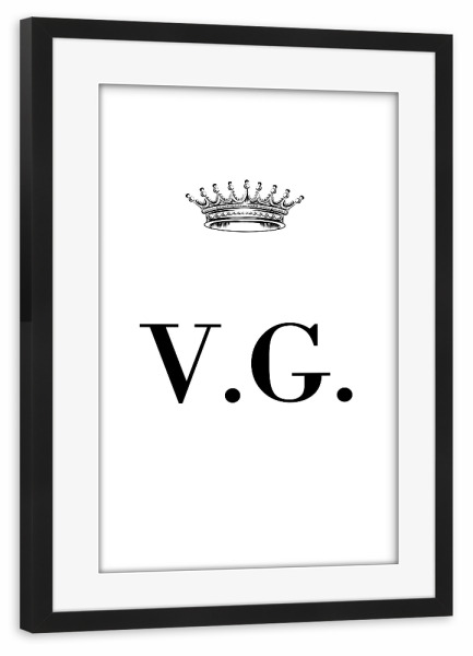 Poster mit Rahmen schwarz "Queen VG" artboxONE - Schwarzweiß,Buchstaben